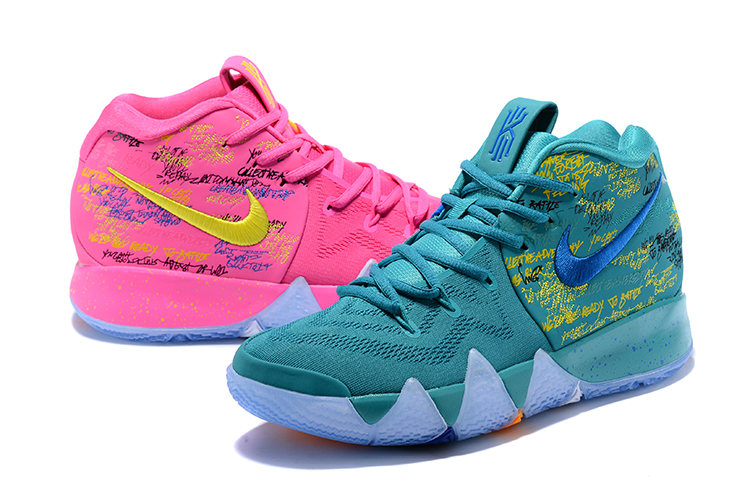 2018 Men Nike Kyrie 4 Green Pink Shoes